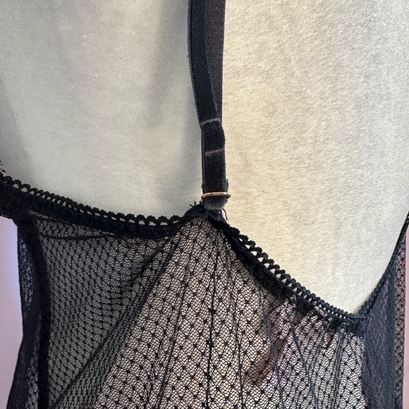 Victoria’s Secret Black Lace Mesh Chemise - Picture 5 of 7